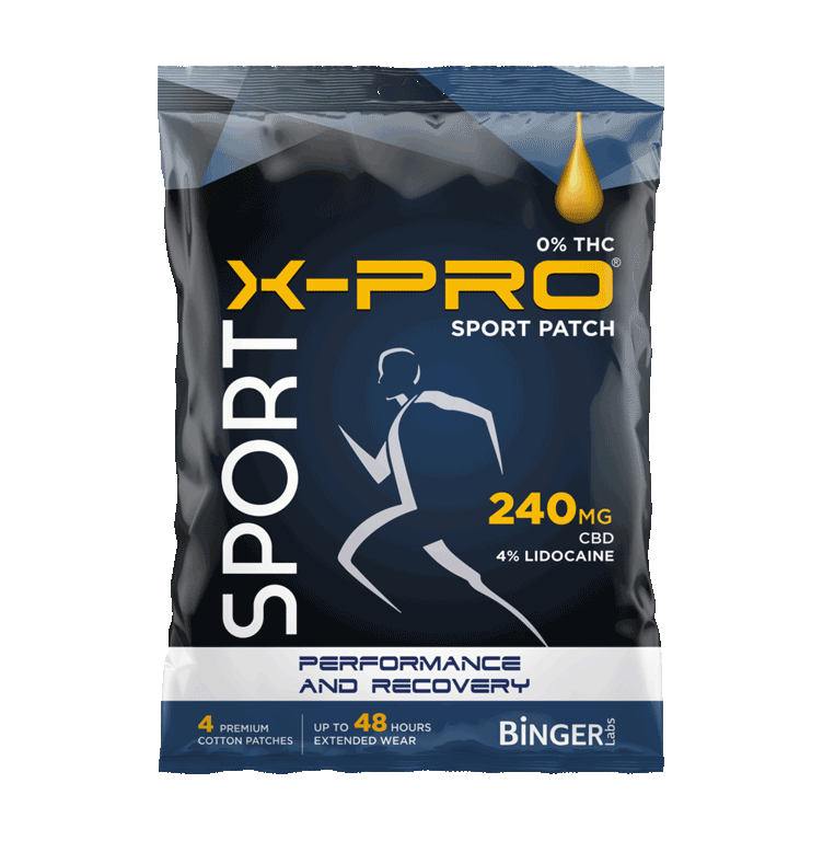 XPRO CBD Pain Relief Sports Patch by Binger Labs Los Angeles CBD Brand